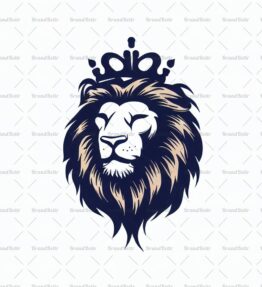 Majestätischer Löwe und Krone